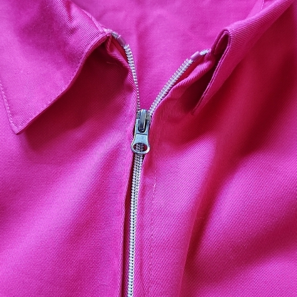 Throttle Threads NWOT Women's Mechanic Zip Front Jacket Barbie Pink Size S - Picture 3 of 6